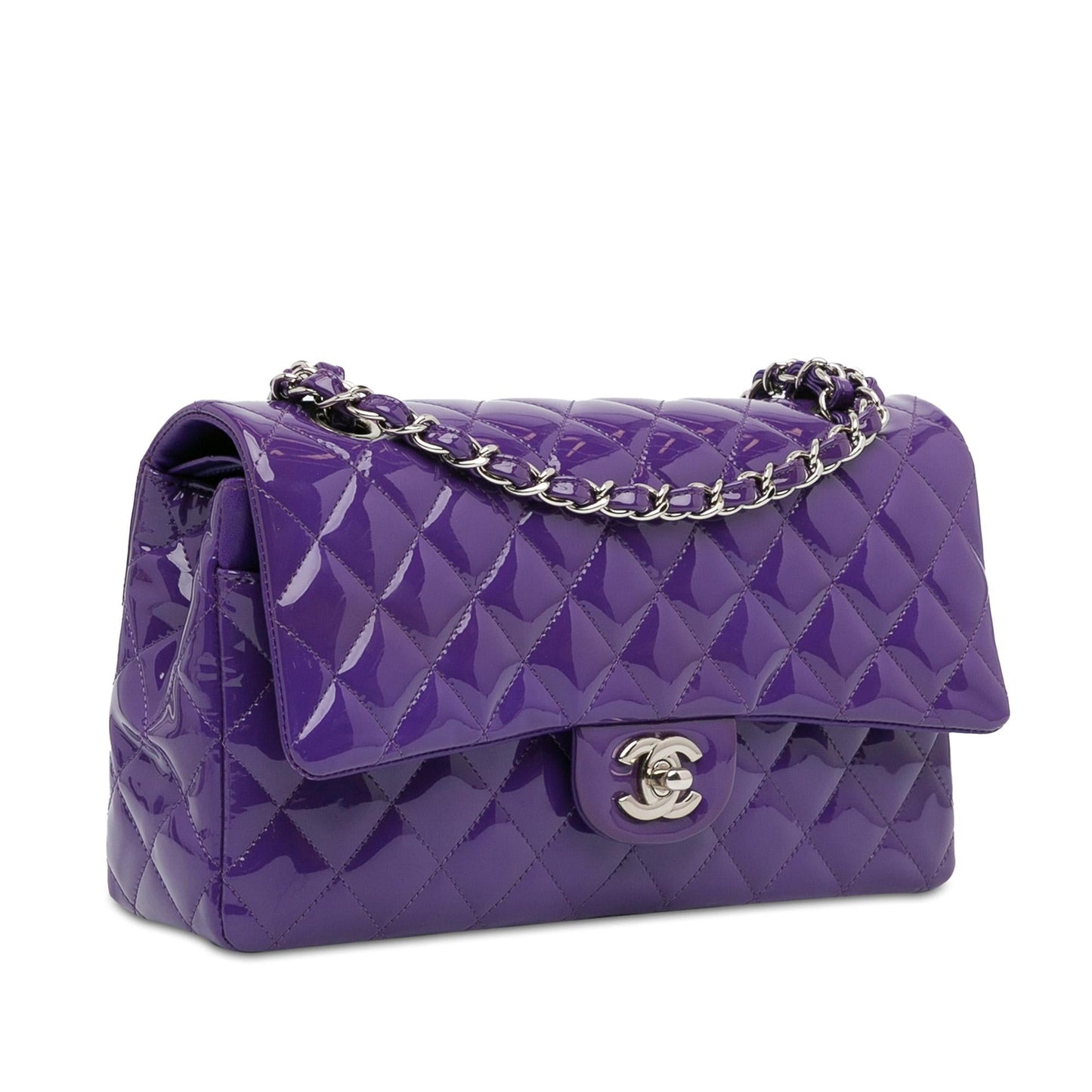 Chanel Medium Classic Patent Double Flap (SHG-pGzzwl) Shoulder Bag