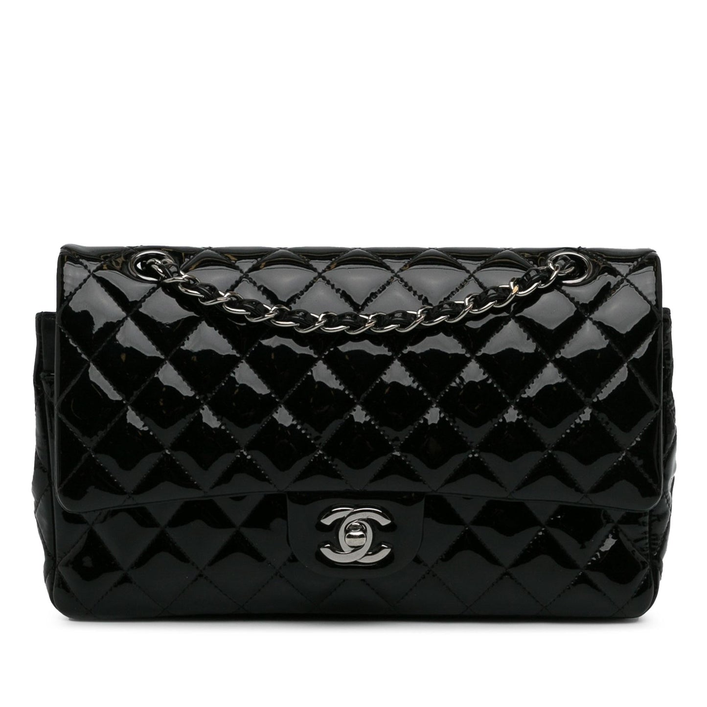 Chanel Medium Classic Patent Double Flap (SHG-cHqlRZ) Shoulder Bag