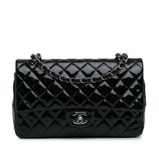 Chanel Medium Classic Patent Double Flap (SHG-BrQGTp) Shoulder Bag