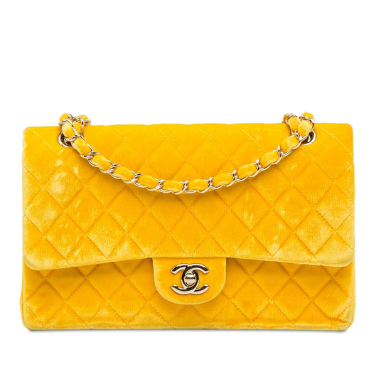 Chanel Medium Classic Velvet Double Flap (SHG-mVxFxc) Shoulder Bag
