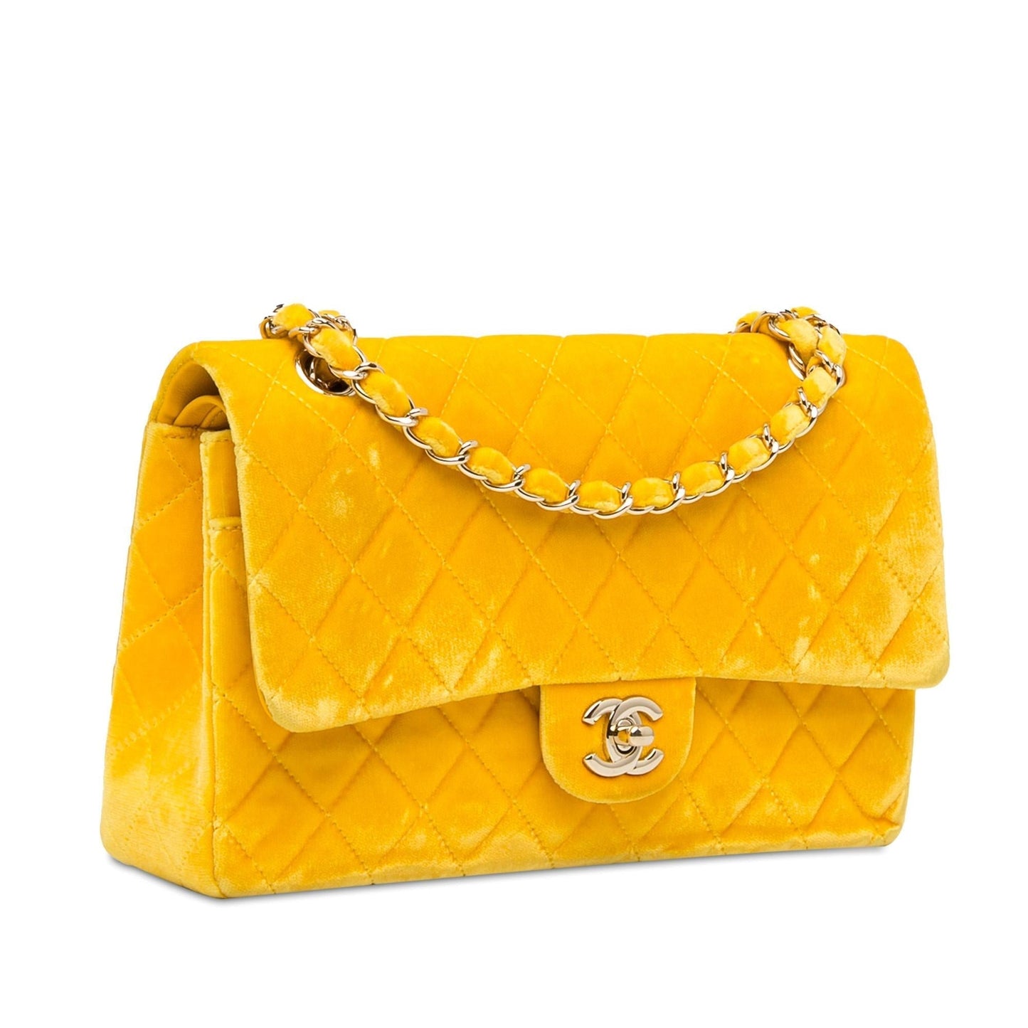 Chanel Medium Classic Velvet Double Flap (SHG-mVxFxc) Shoulder Bag