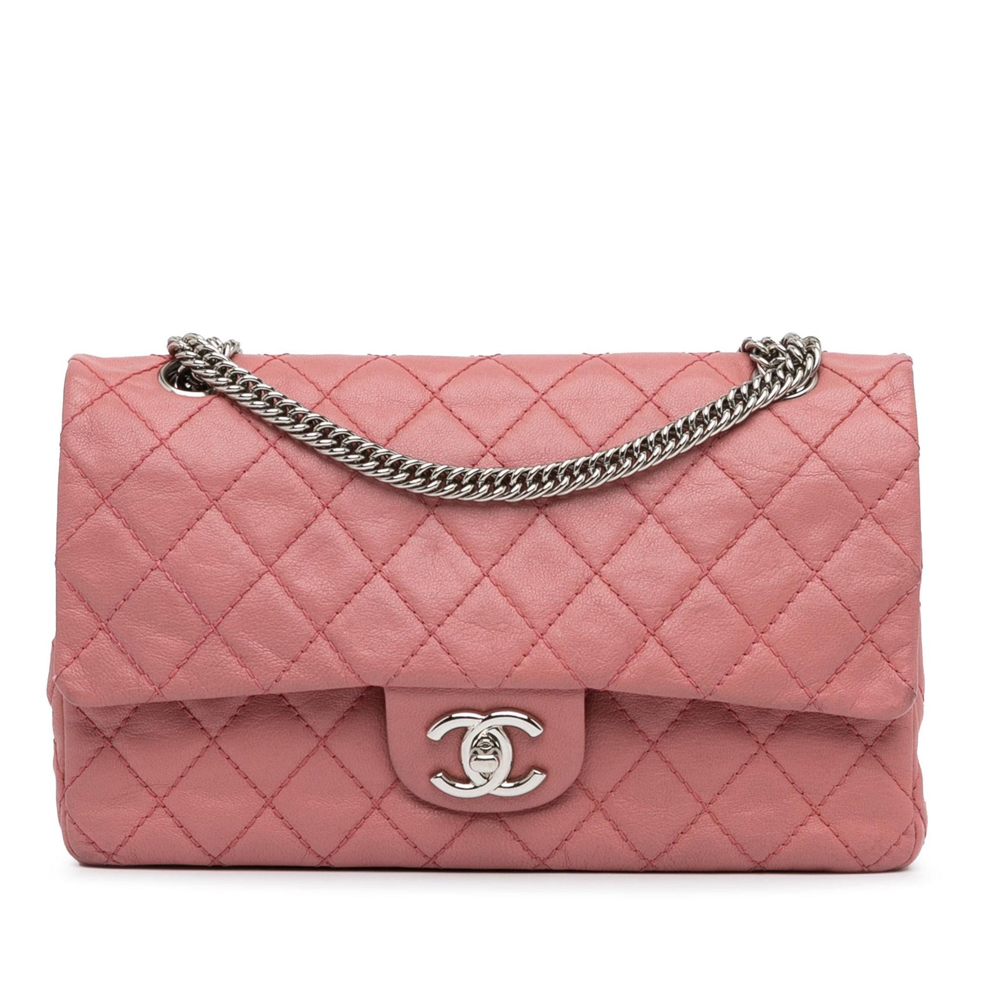 Chanel Medium Classic Washed Lambskin Bijoux Chain Double Flap (SHG-lfETi1) Shoulder Bag