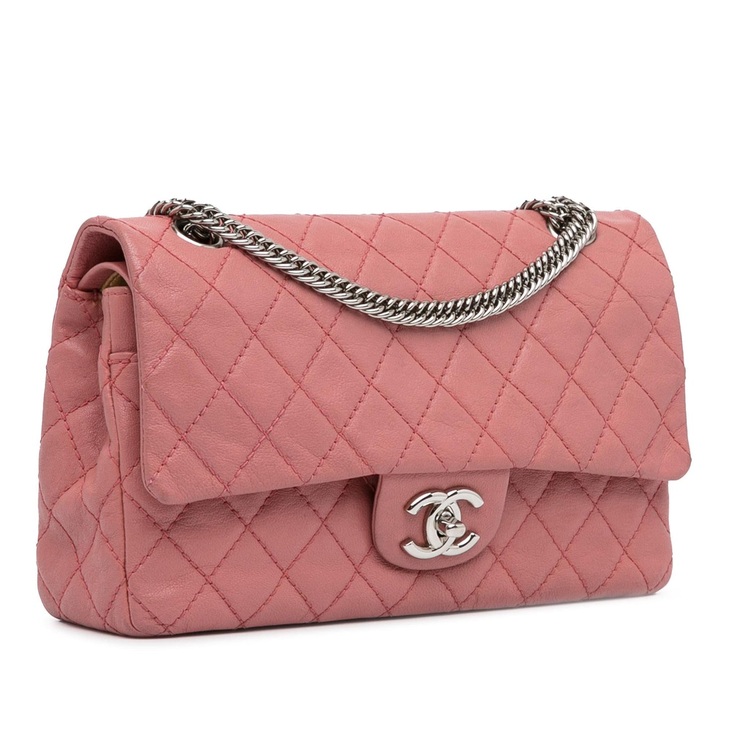 Chanel Medium Classic Washed Lambskin Bijoux Chain Double Flap (SHG-lfETi1) Shoulder Bag