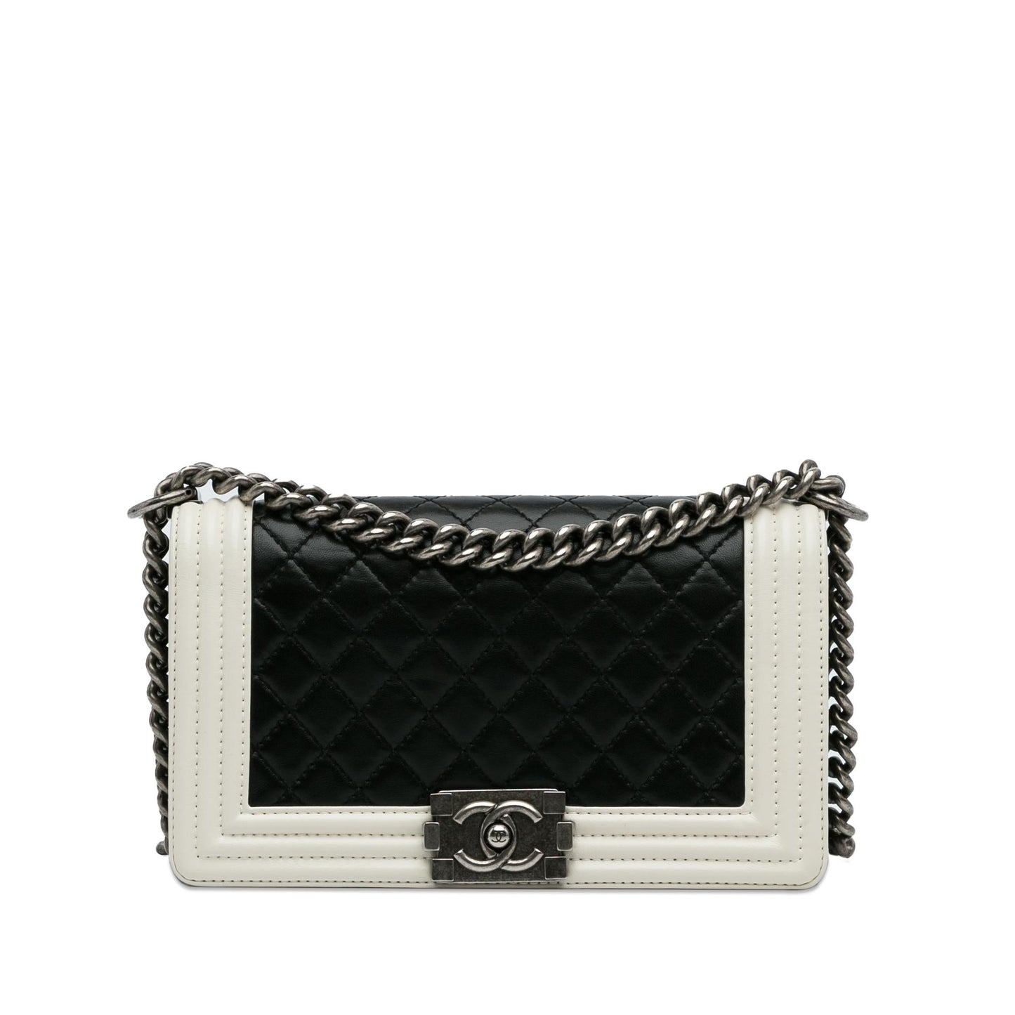 Chanel Medium Lambskin Boy Bicolor Flap Bag (SHG-MjfI80)