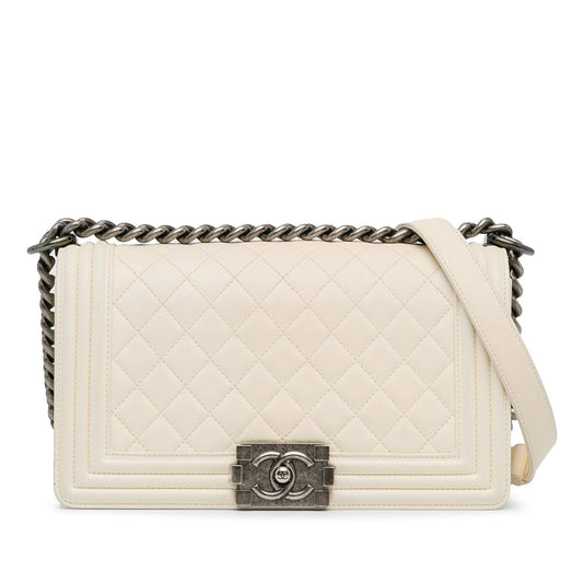 Chanel Medium Lambskin Boy Flap (SHG-RSLYkH) Shoulder Bag