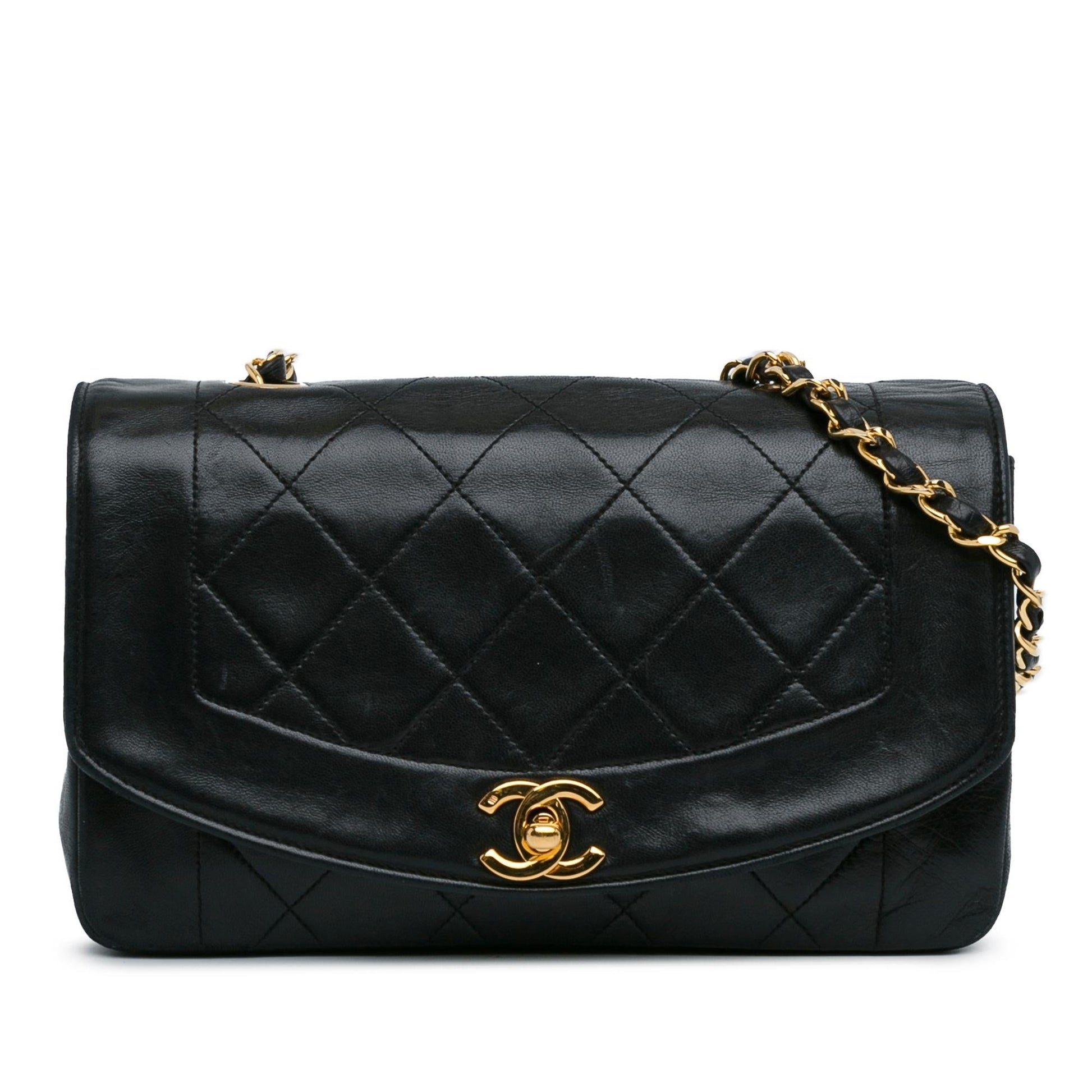 Chanel Medium Lambskin Diana Flap (SHG-YPOPPc) Crossbody