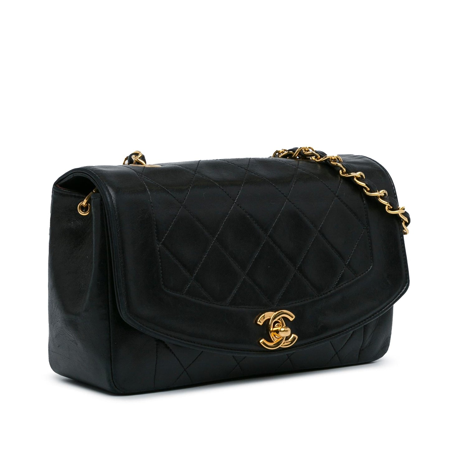 Chanel Medium Lambskin Diana Flap (SHG-YPOPPc) Crossbody