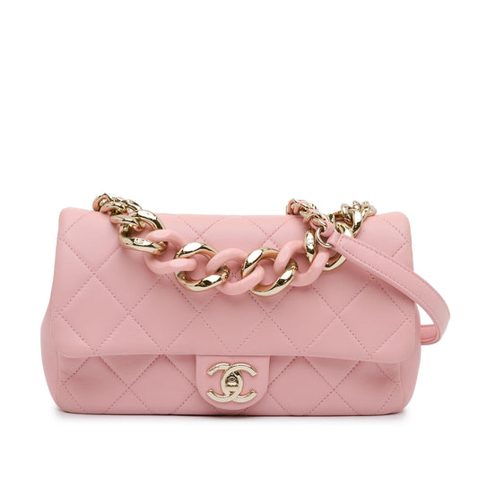 Chanel Medium Lambskin Elegant Chain Single Flap (SHG-QrQefy) Shoulder Bag