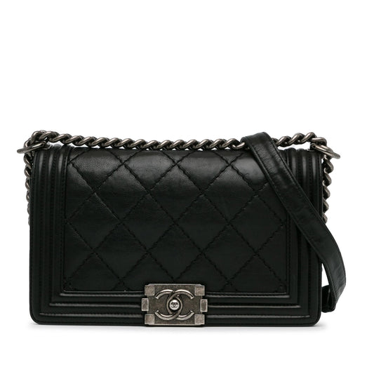 Chanel Medium Lambskin Stitch It Boy Flap (SHG-QrNhc7) Shoulder Bag