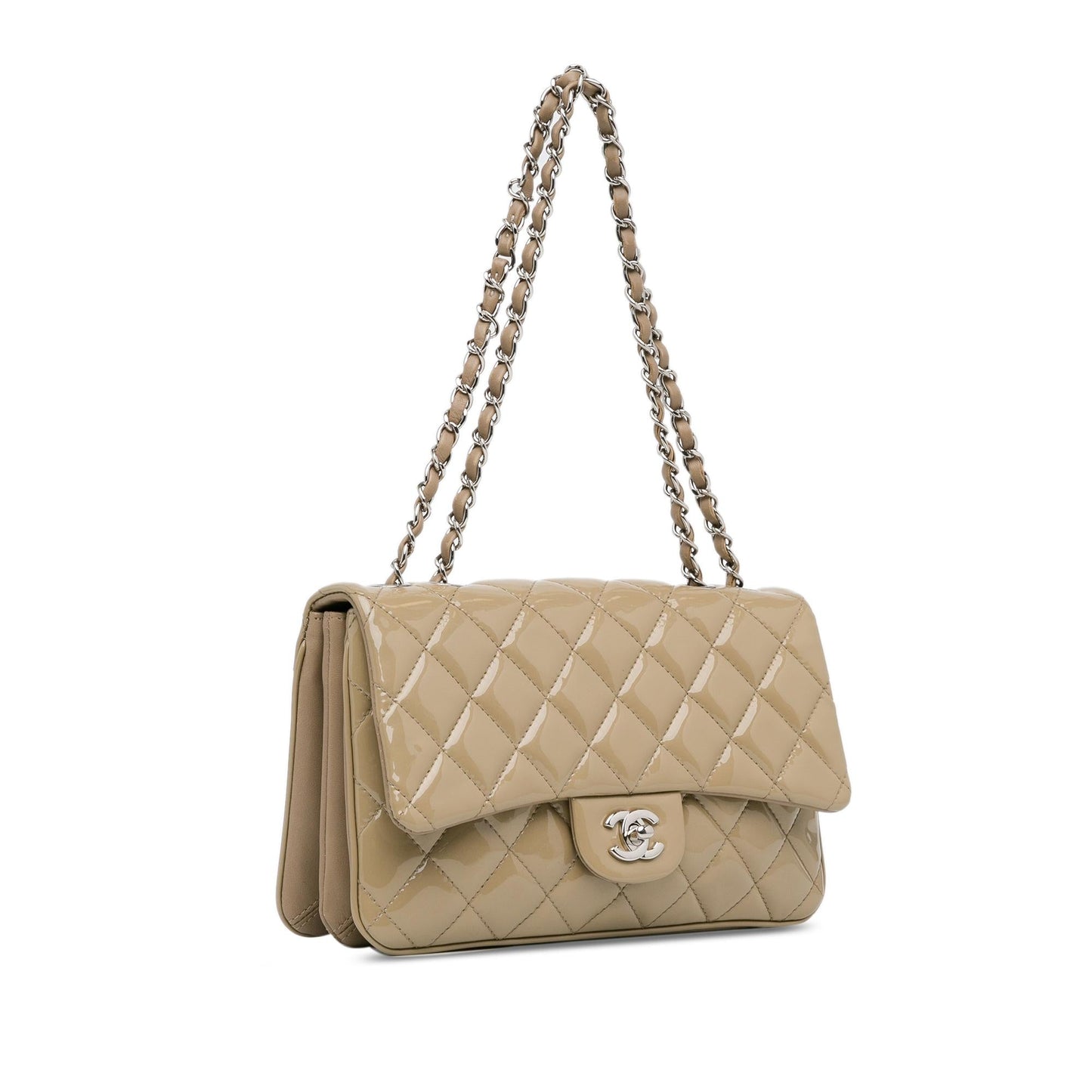 Chanel Medium Patent 3 Accordion Flap (SHG-8ZGroo) Shoulder Bag