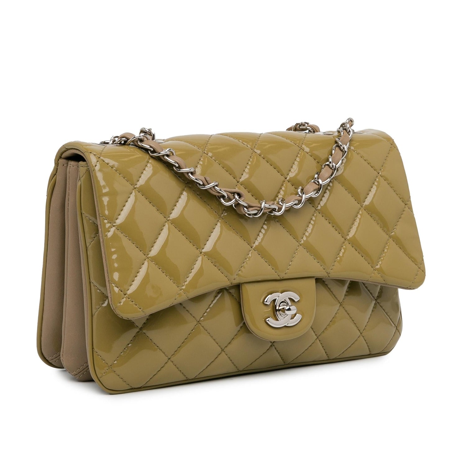 Chanel Medium Patent 3 Accordion Flap (SHG-PxIozj) Shoulder Bag