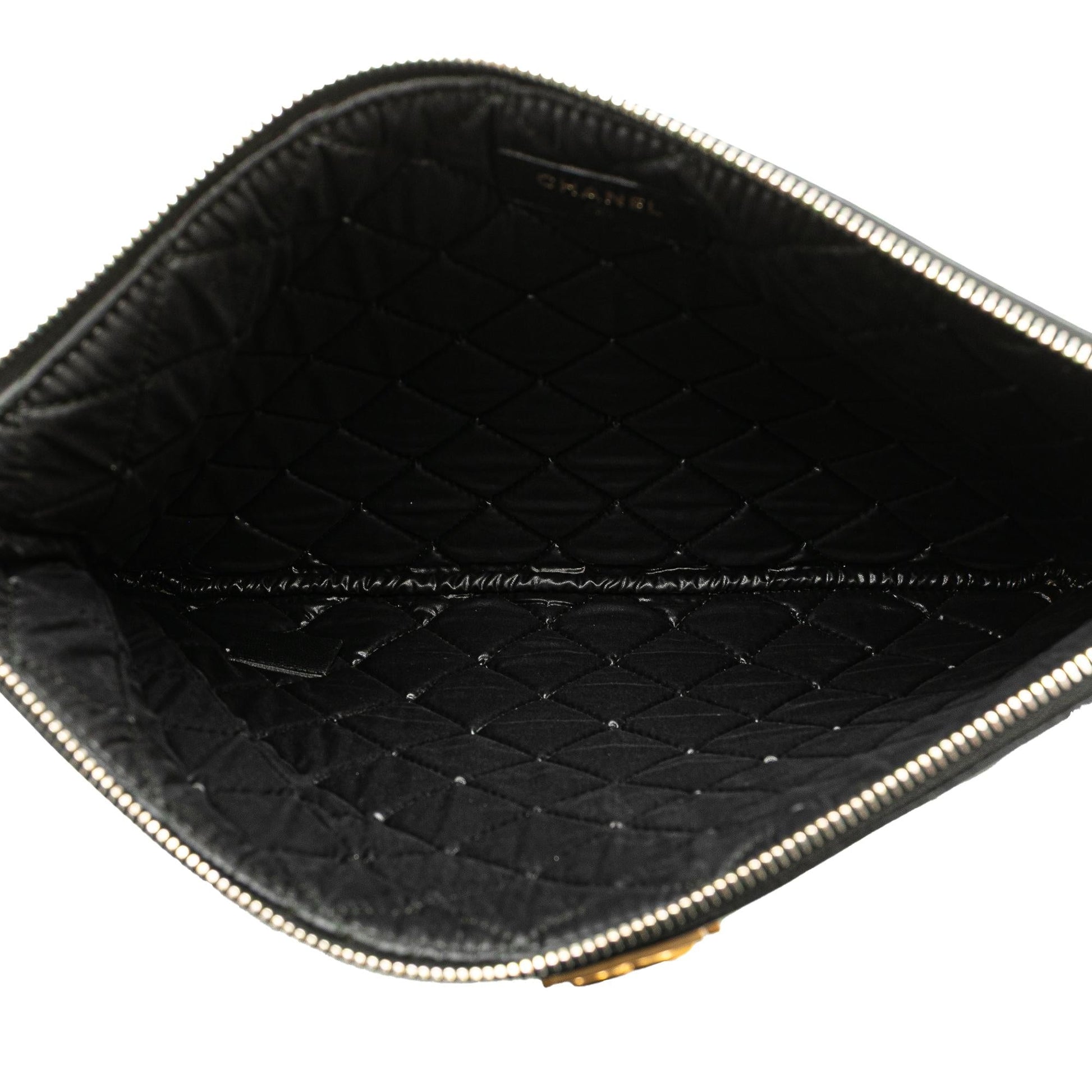 Chanel Medium Quilted Caviar Boy O Case Clutch