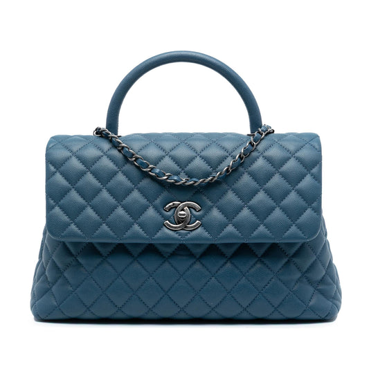 Chanel Medium Quilted Caviar Coco Top Handle Bag
