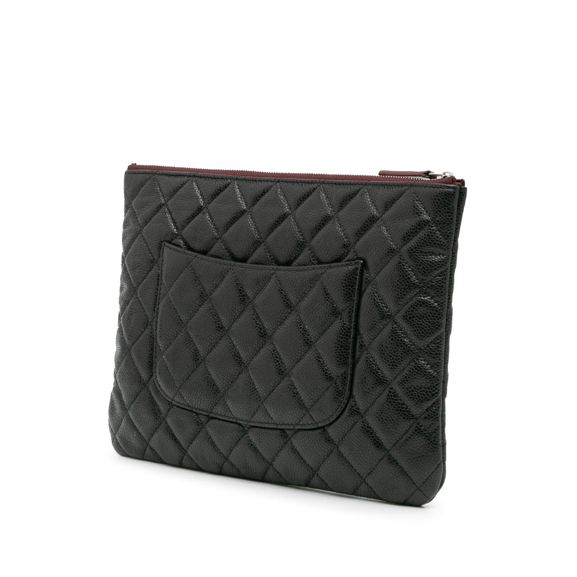 Chanel Medium Quilted Caviar O Case Clutch