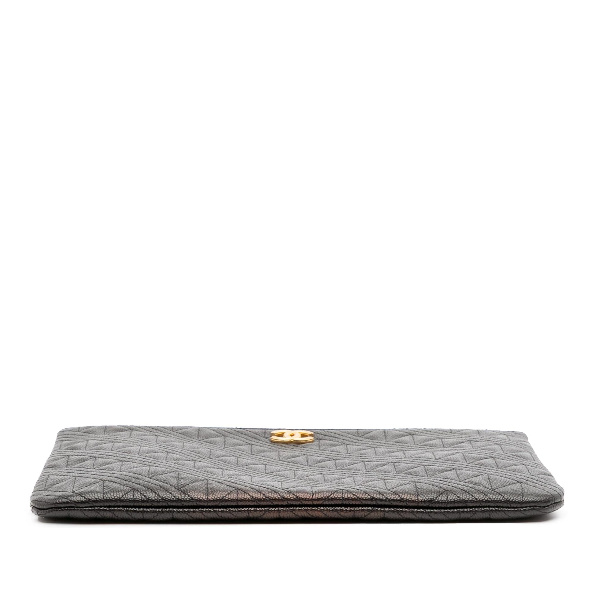 Chanel Medium Quilted Caviar O Case Clutch