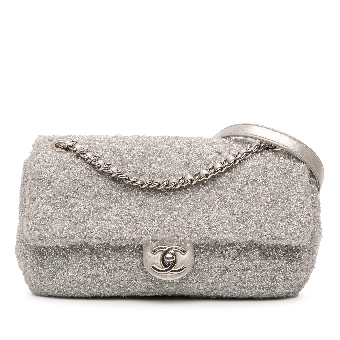 Chanel Medium Quilted Lurex Ground Control Pluto Glitter Flap
