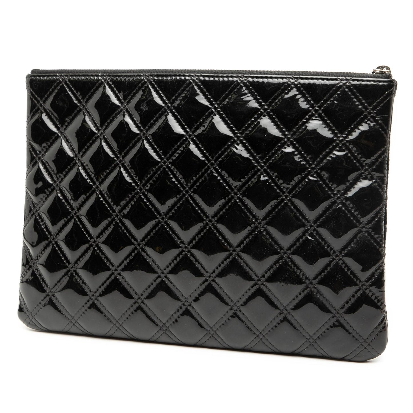 Chanel Medium Quilted Patent O Case Clutch