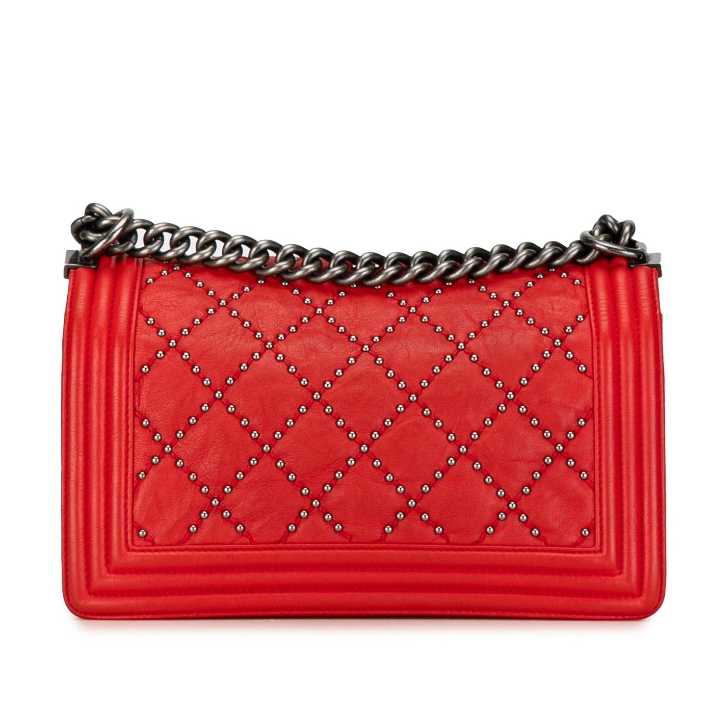 Chanel Medium Studded Crumpled Calfskin Boy Flap (SHG-rqfnOd) Crossbody