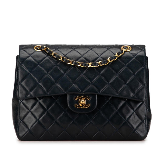 Chanel Medium Tall Classic Lambskin Double Flap (SHG-GtveFH) Shoulder Bag