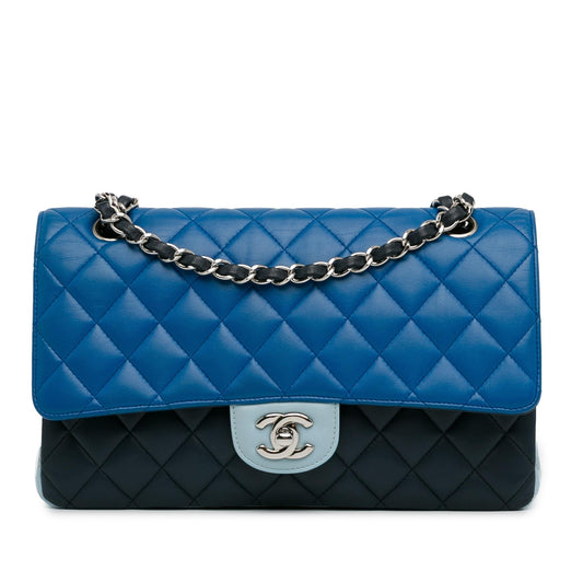 Chanel Medium Tricolor Lambskin Double Flap (SHG-9xy5Fb) Shoulder Bag