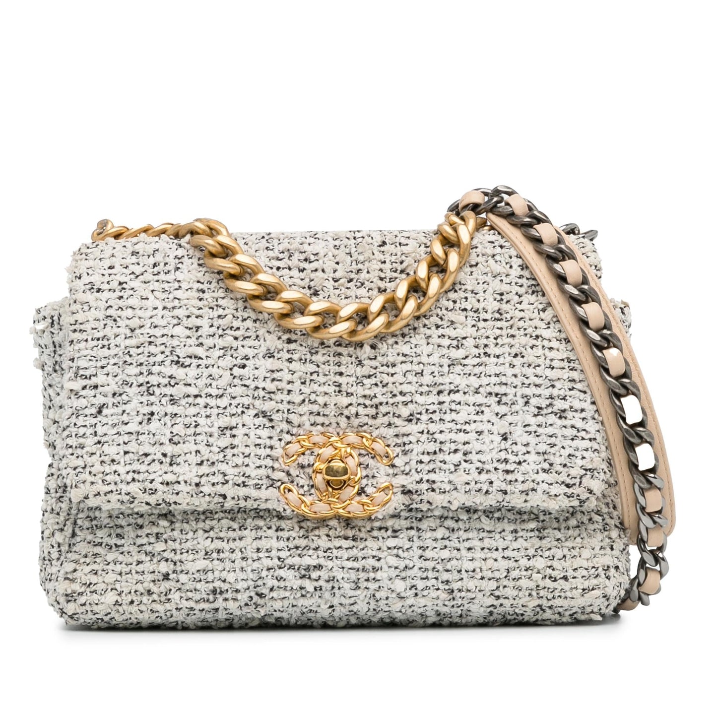 Chanel Medium Tweed 19 Flap (SHG-GKU36x) Shoulder Bag