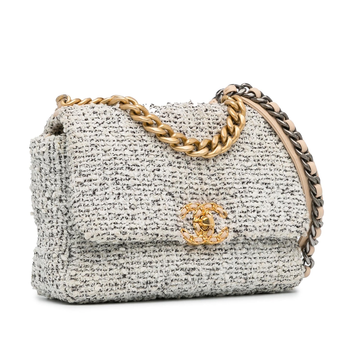 Chanel Medium Tweed 19 Flap (SHG-GKU36x) Shoulder Bag