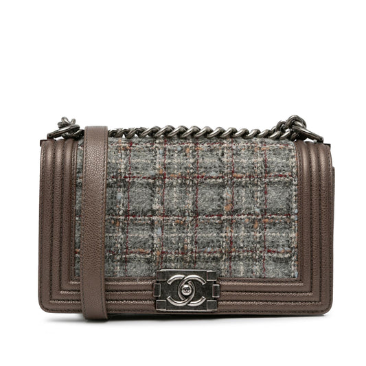 Chanel Medium Tweed Boy Flap (SHG-zJI6Qb) Shoulder Bag