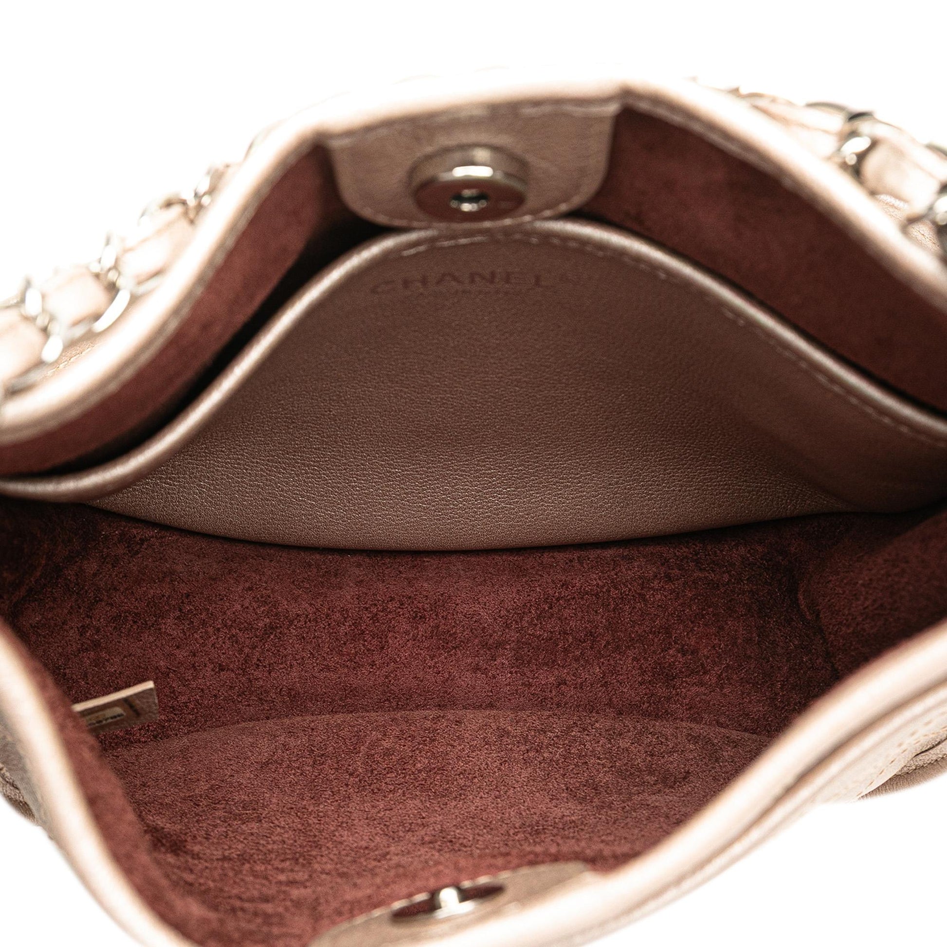 Chanel Metallic Calfskin Quilted Jungle Stroll Hobo