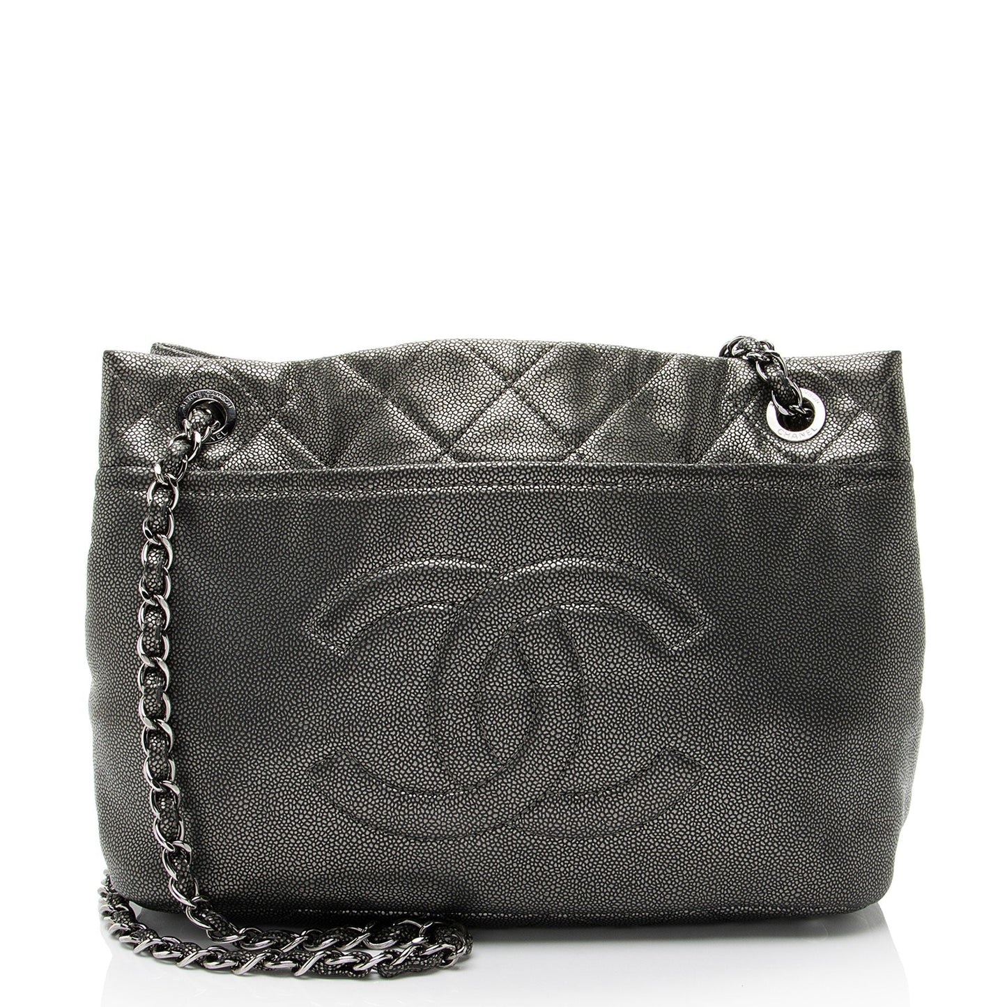 Chanel Metallic Caviar Leather Timeless CC Soft Tote