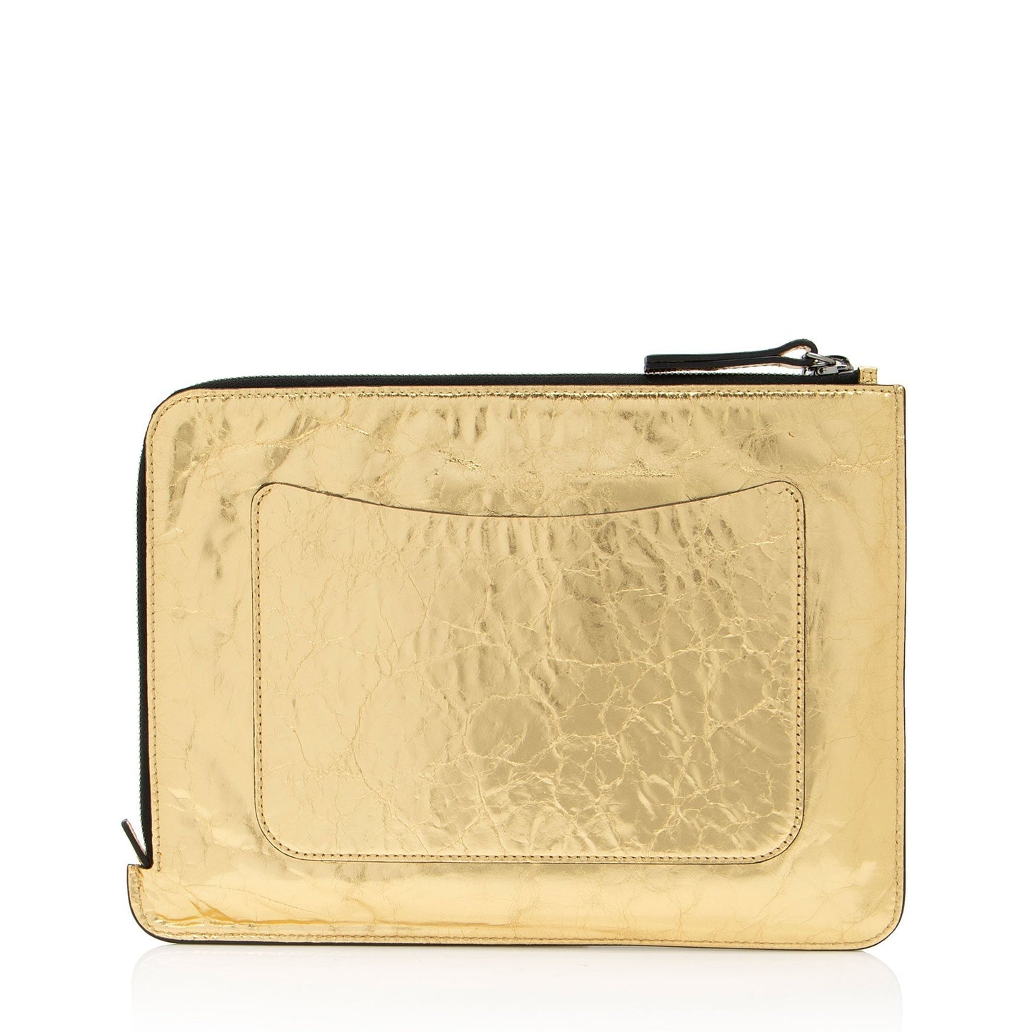 Chanel Metallic Lambskin Je Ne Suis Pas En e Medium Pouch (SHF-SrXVHK)