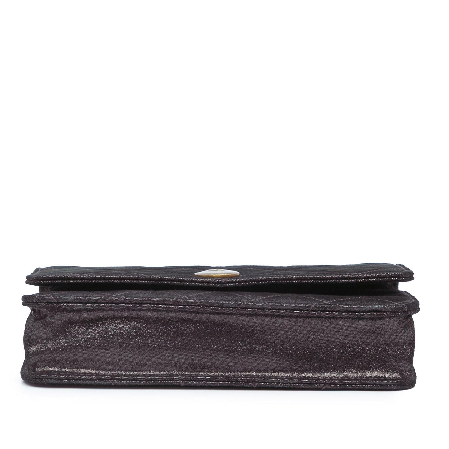 Chanel Metiers dArt Quilted Iridescent Lambskin Tartan Button Wallet On Chain