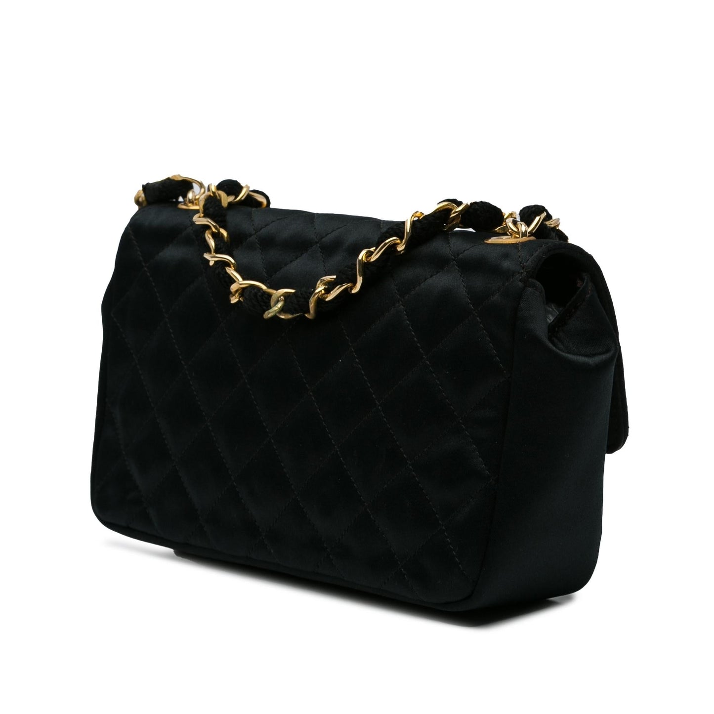Chanel Mini CC Quilted Satin Flap (SHG-GrIueb) Crossbody