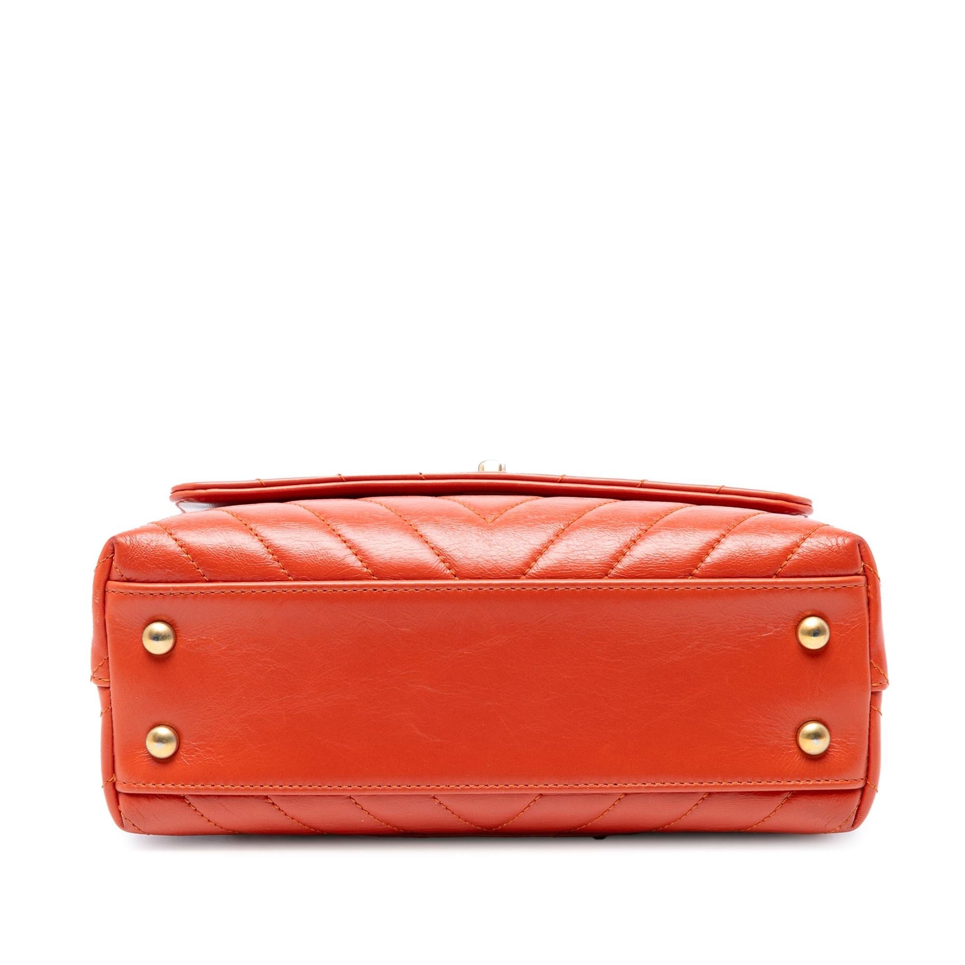 Chanel Mini Chevron Lambskin Coco Top Handle Bag