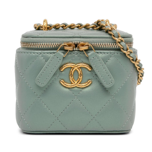 Chanel Mini Iridescent Lambskin Vanity Case with Chain (SHG-2sIpMm) Crossbody