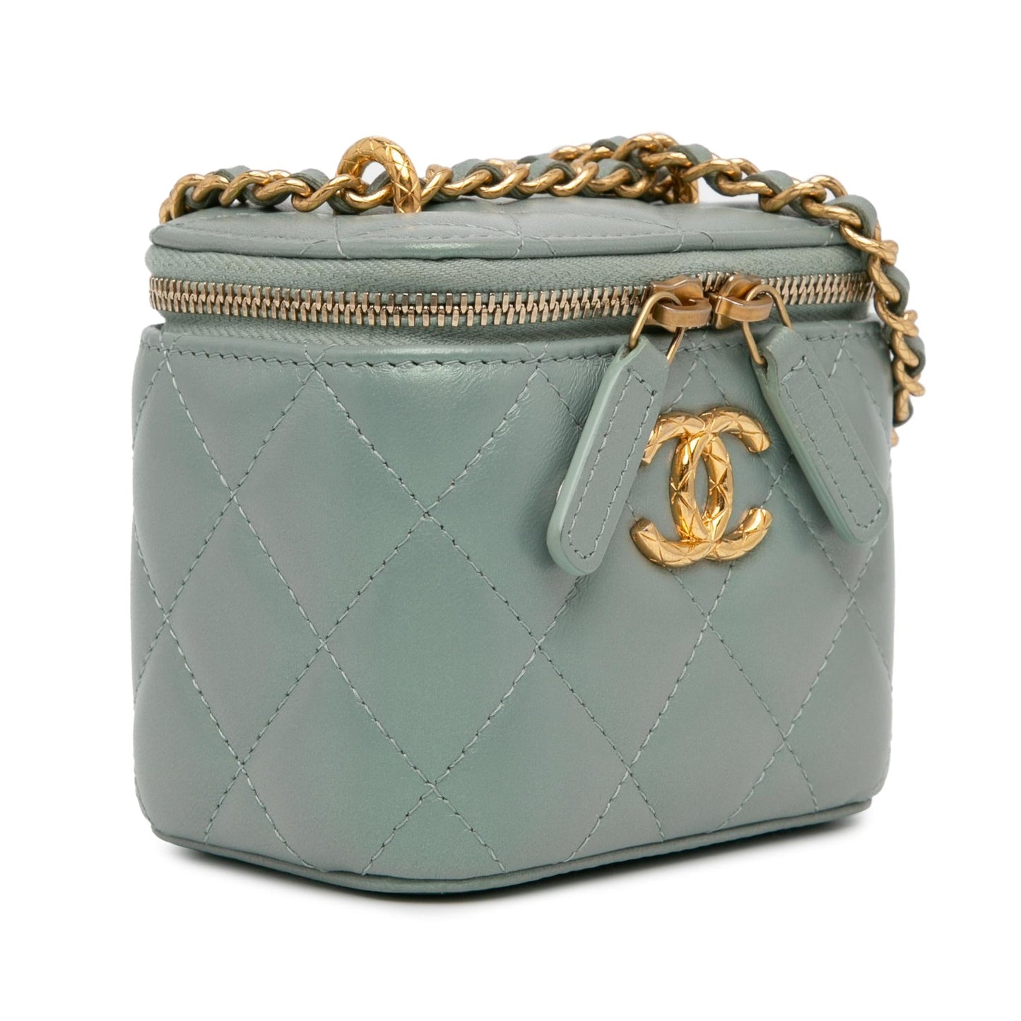 Chanel Mini Iridescent Lambskin Vanity Case with Chain (SHG-2sIpMm) Crossbody