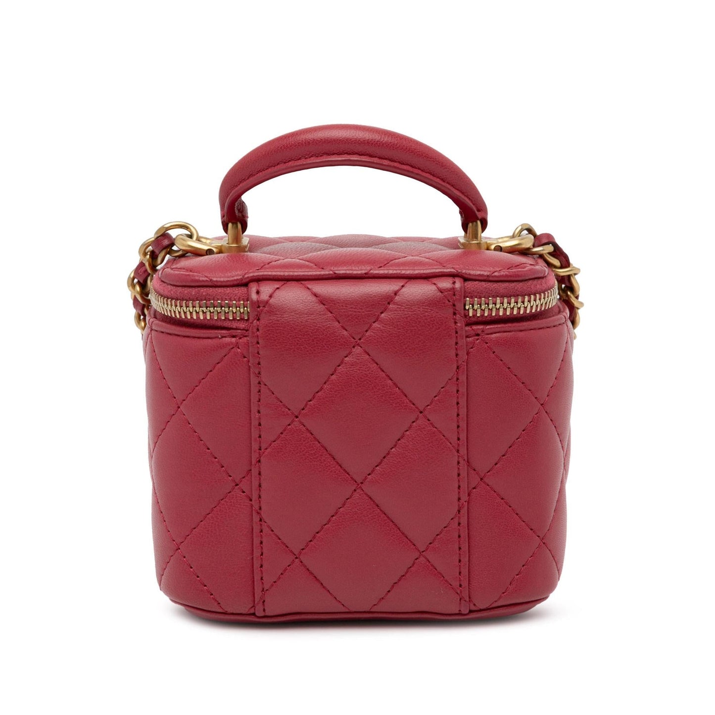 Chanel Mini Lambskin Top Handle Vanity Case with Chain (SHG-aE49jN) Handbag
