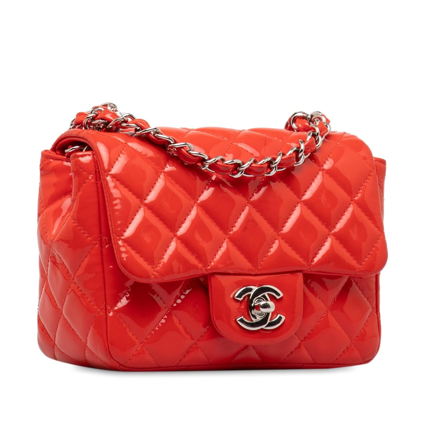 Chanel Mini Patent Classic Square Single Flap (SHG-zt3HF7) Crossbody