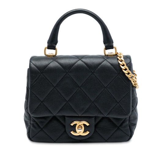 Chanel Mini Quilted Caviar Top Handle Flap
