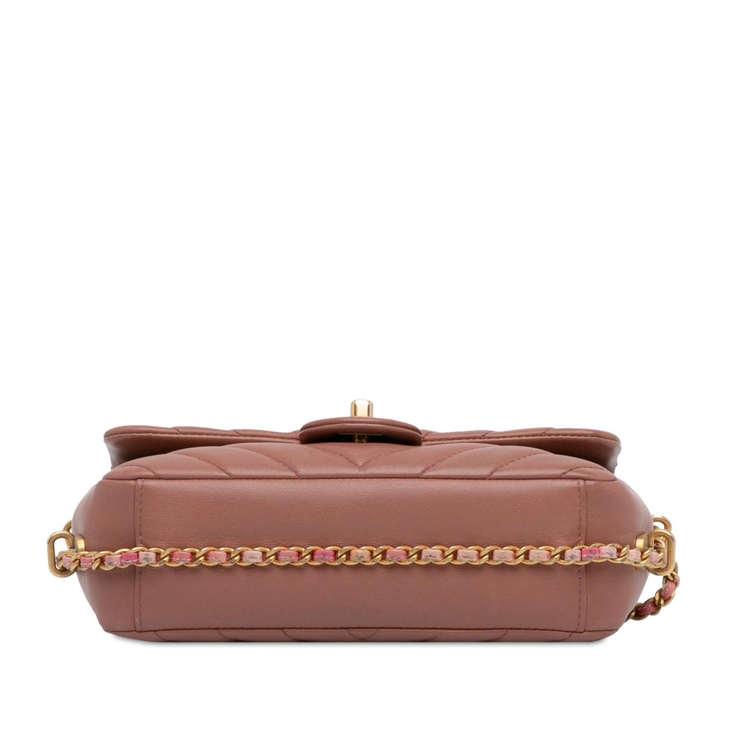 Chanel Mini Rectangular Chevron Lambskin Chain Around Flap (SHG-MXUjLx) Crossbody