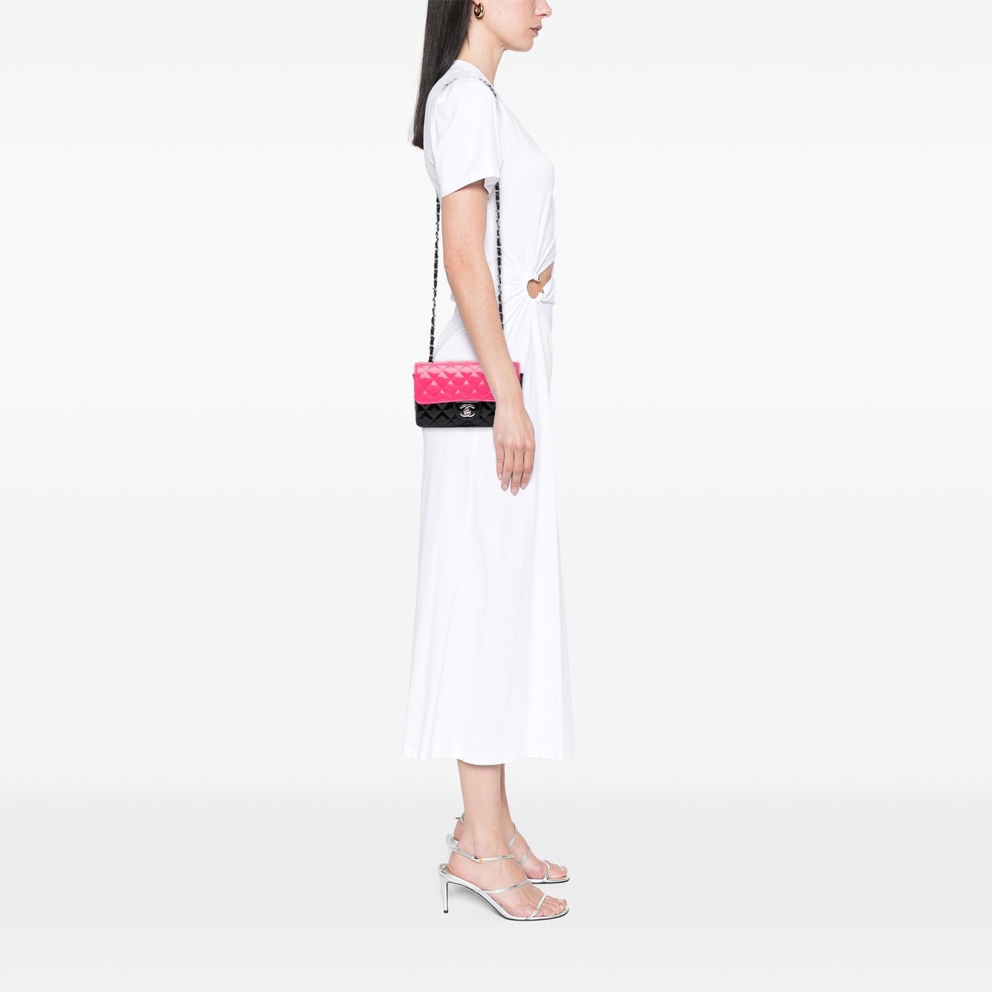 Chanel Mini Rectangular Classic Bicolor Patent Single Flap