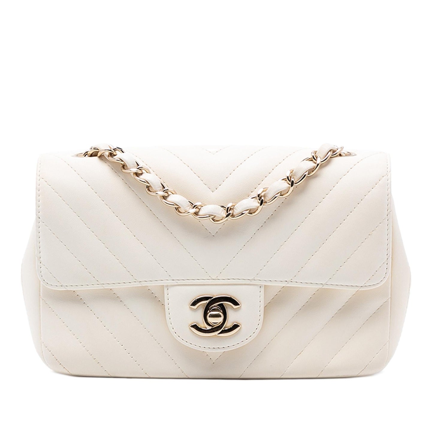Chanel Mini Rectangular Classic Chevron Lambskin Single Flap