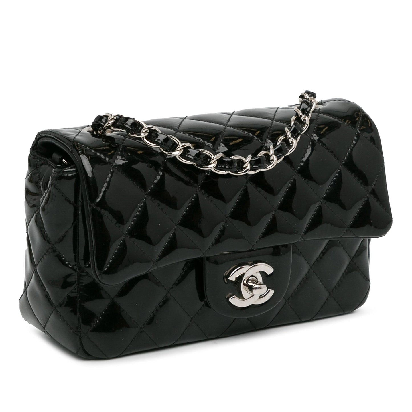 Chanel Mini Rectangular Classic Patent Single Flap (SHG-foRix8) Crossbody