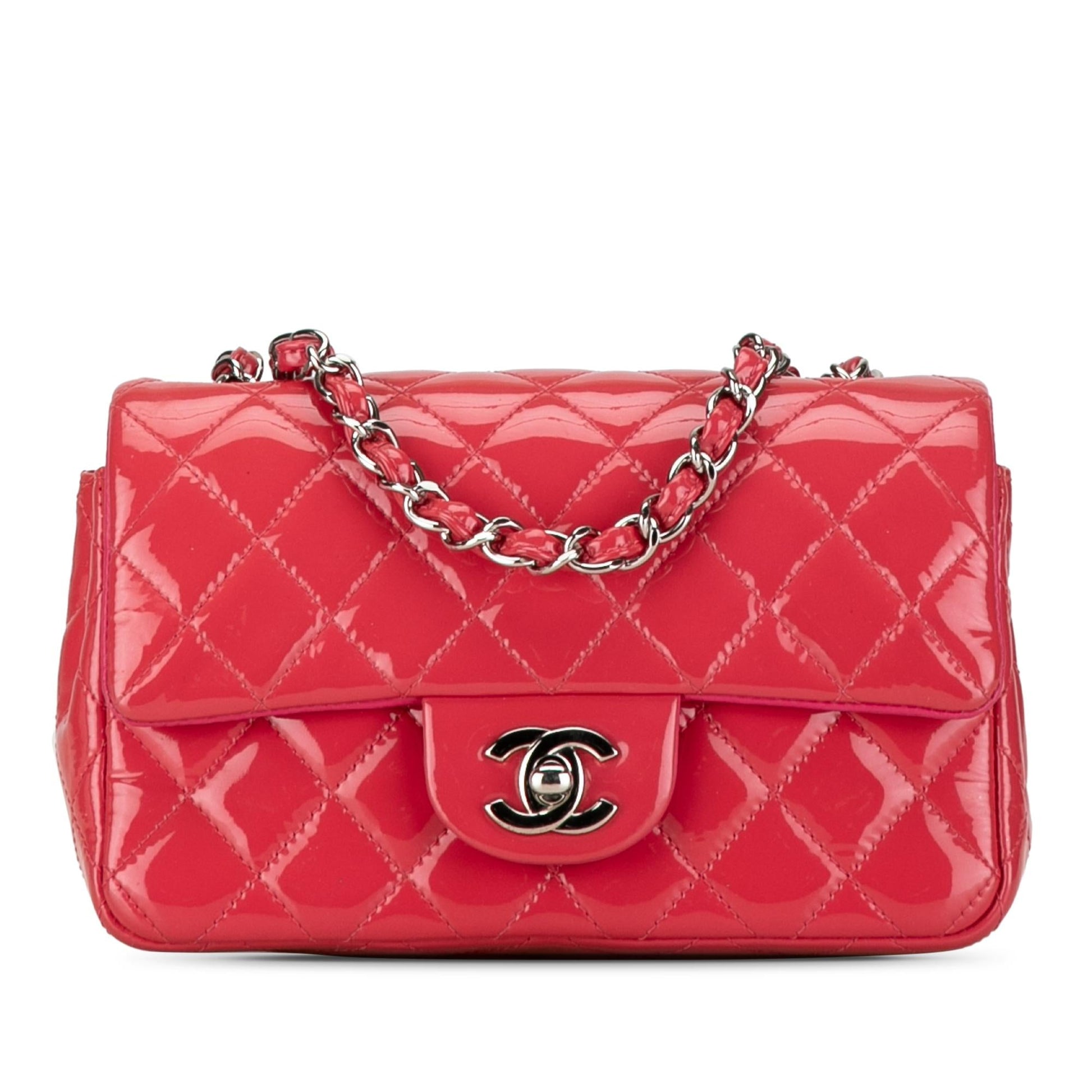 Chanel Mini Rectangular Classic Patent Single Flap (SHG-f5GKzQ) Crossbody