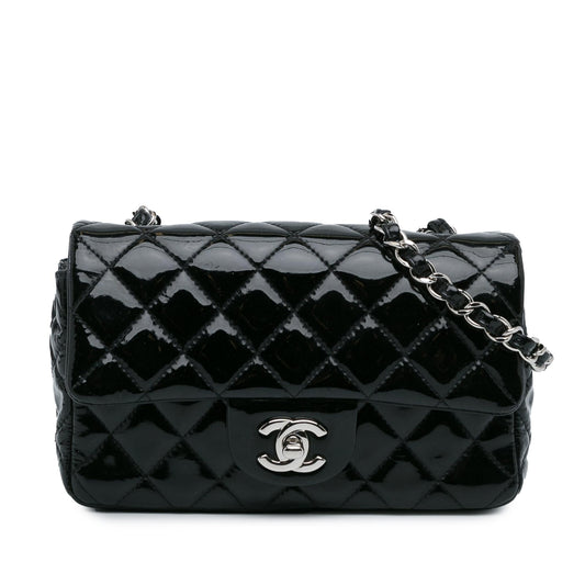Chanel Mini Rectangular Classic Patent Single Flap (SHG-H2RONy) Crossbody