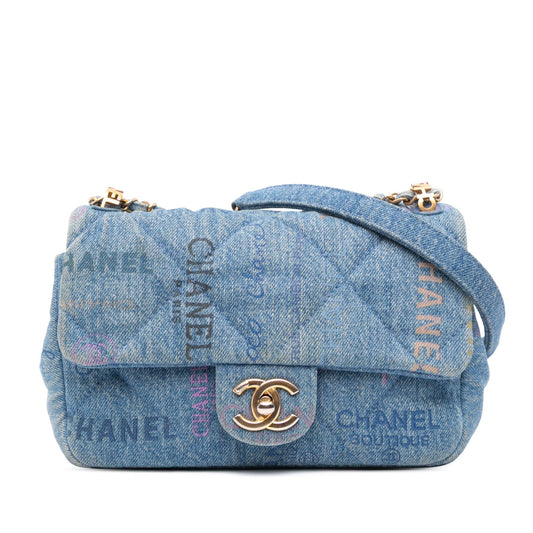 Chanel Mini Rectangular Quilted Denim Mood Flap