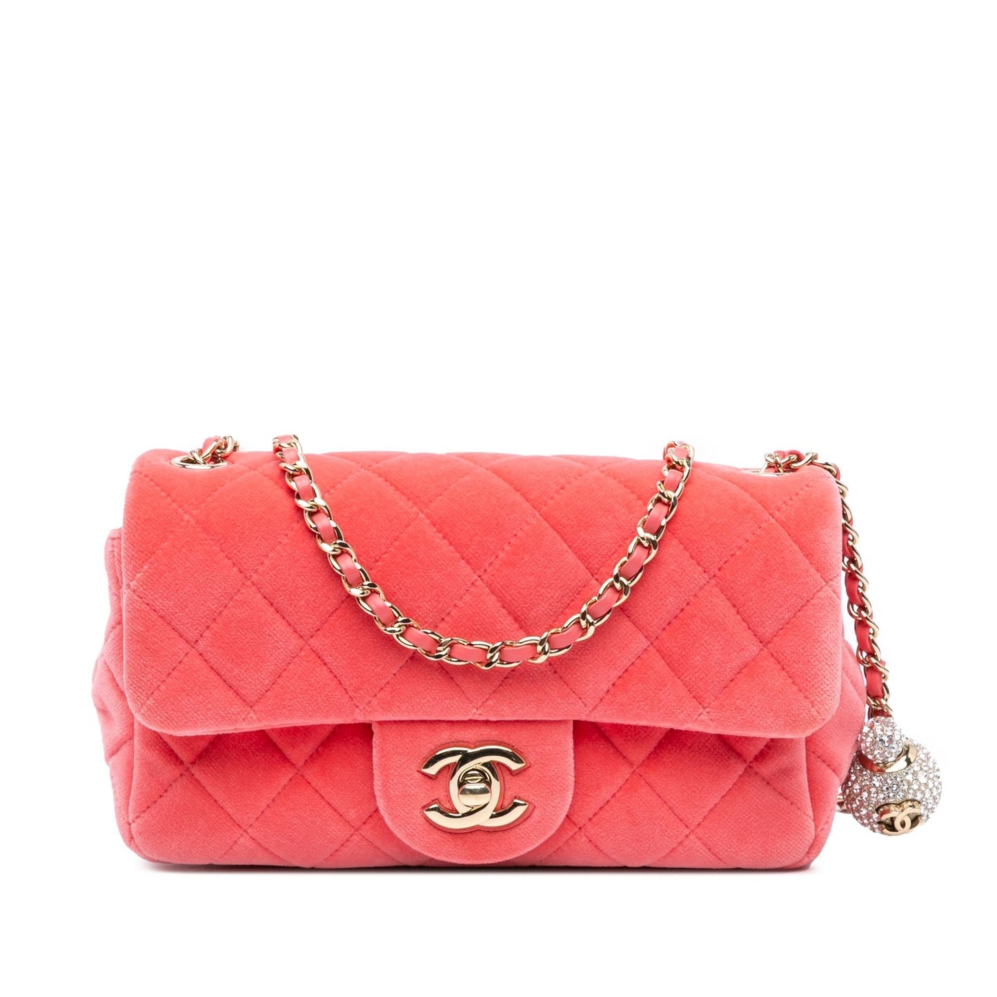 Chanel Mini Rectangular Velvet Pearl Crush Flap Crossbody