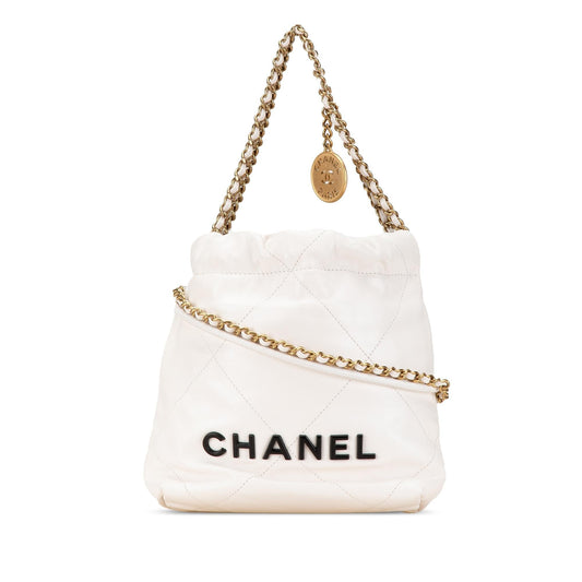 Chanel Mini Shiny Calfskin 22 Hobo (SHG-sj5j49) Shoulder Bag
