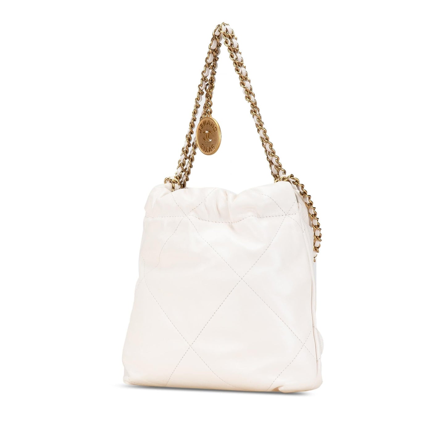 Chanel Mini Shiny Calfskin 22 Hobo Shoulder Bag