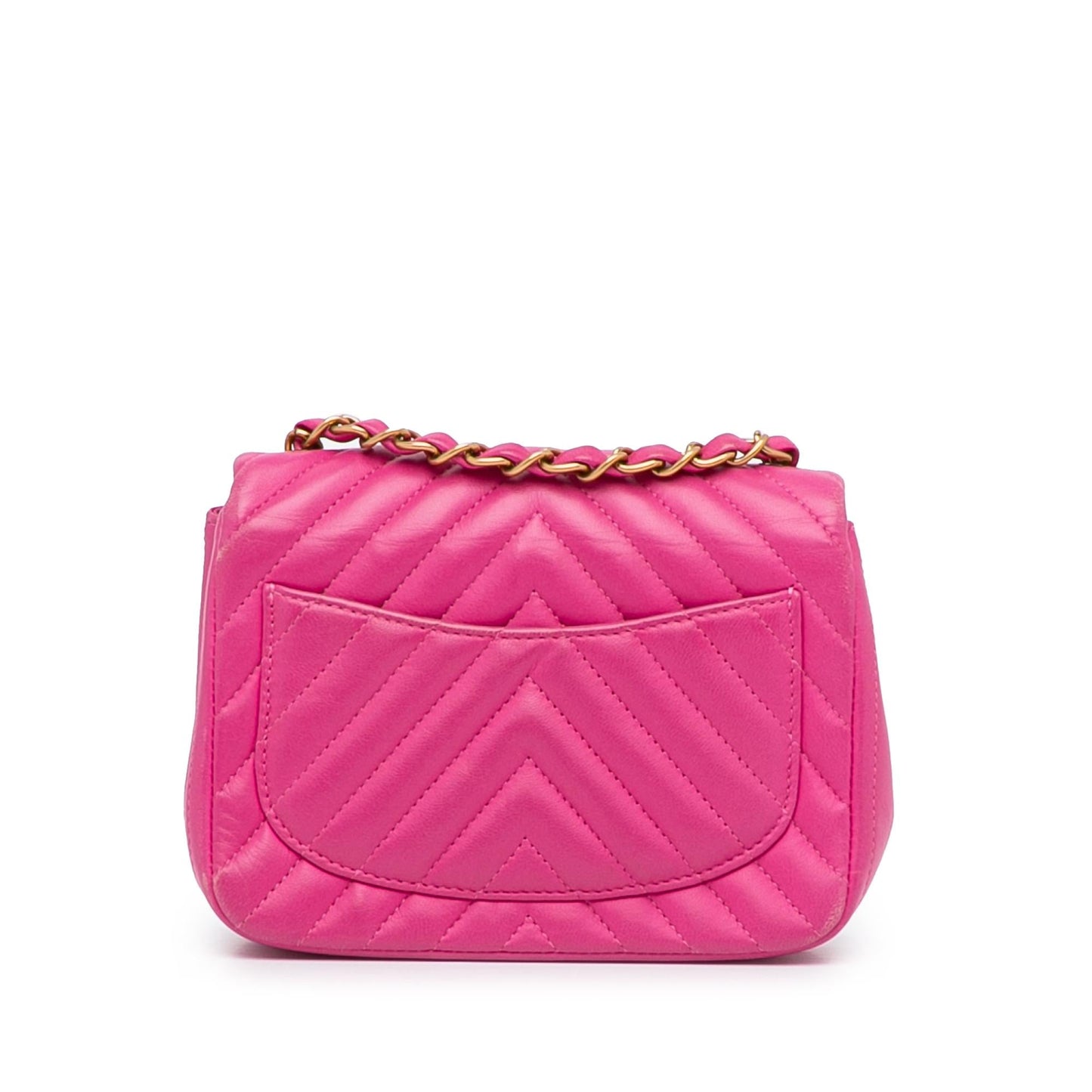 Chanel Mini Square Classic Chevron Lambskin Flap Crossbody
