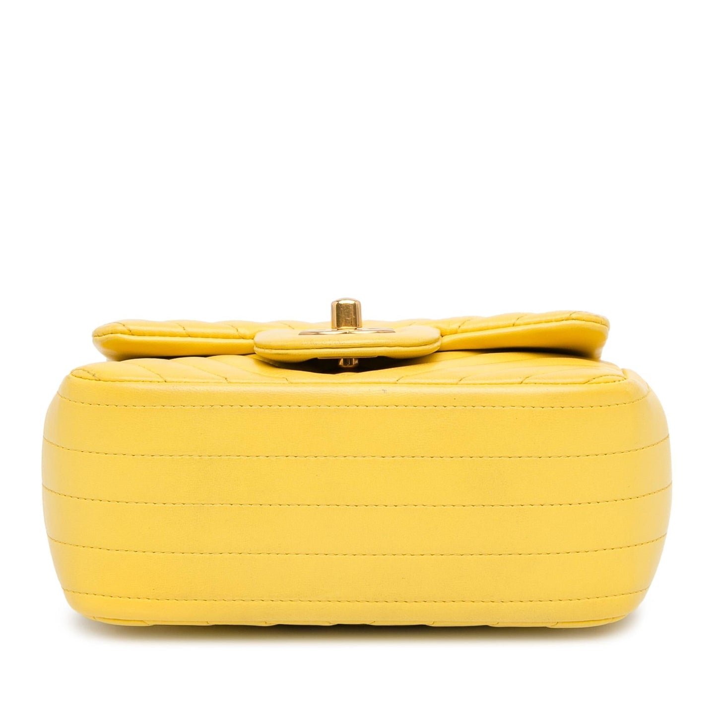 Chanel Mini Square Classic Lambskin Chevron Single Flap (SHG-Hg3a1b) Crossbody
